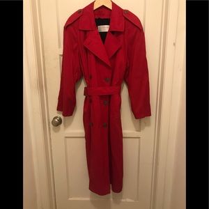 1980s Vintage All Season Red Trench Coat